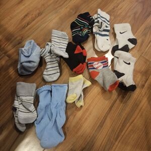 Nike and  Assorted Baby Socks - Black, White, Blue